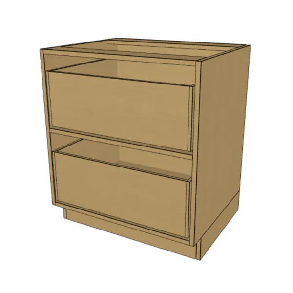 2 Drawer Base Cabinet Frame, Prefinished Birch Plywood, 24